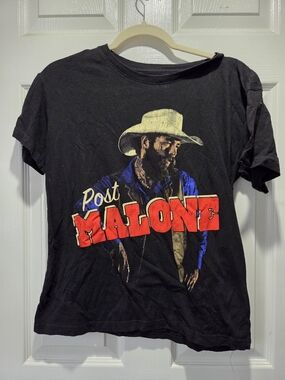 Post Malone Graphic Tee - Black with Red Lettering